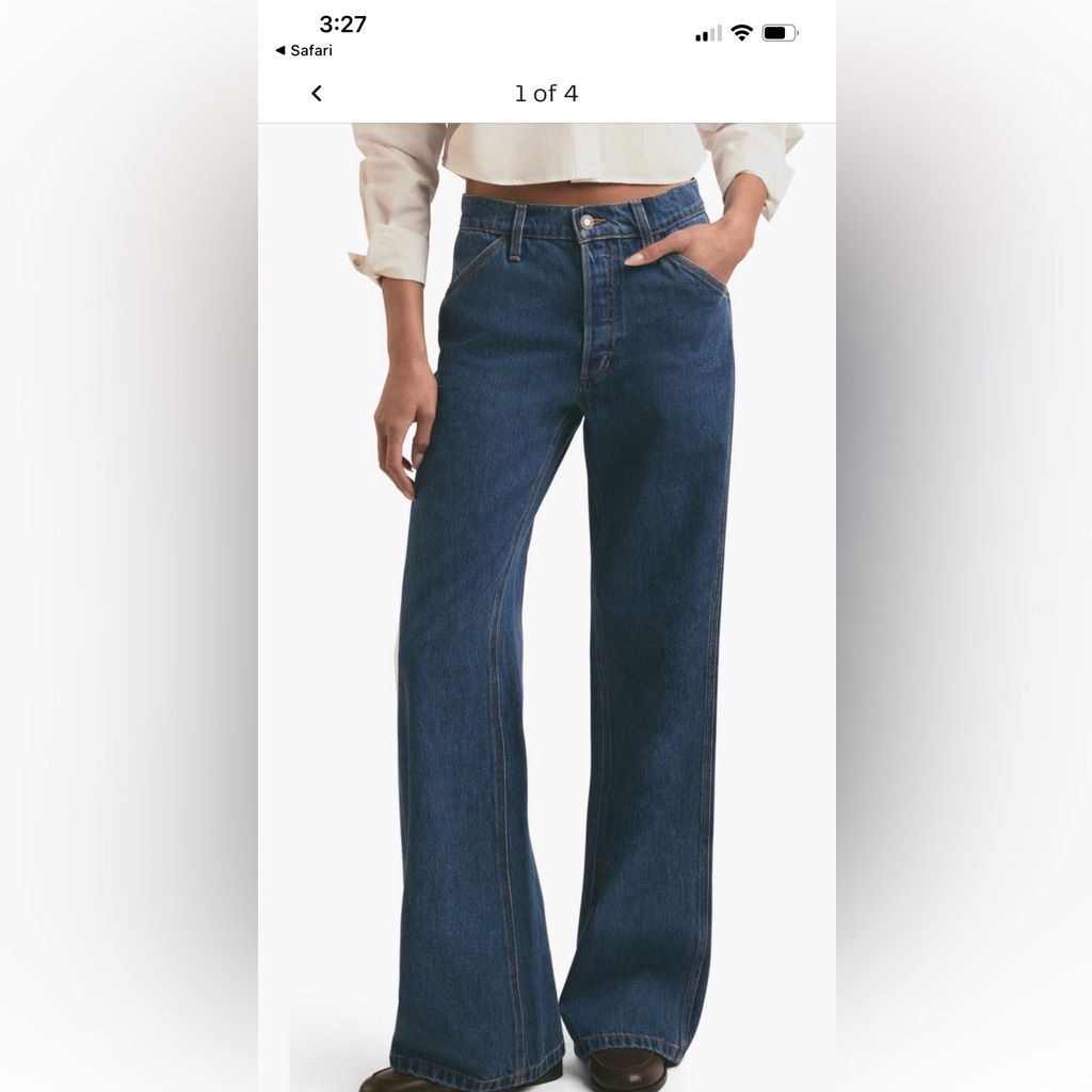Favorite Daughter Blue Flare Wide Leg Jeans